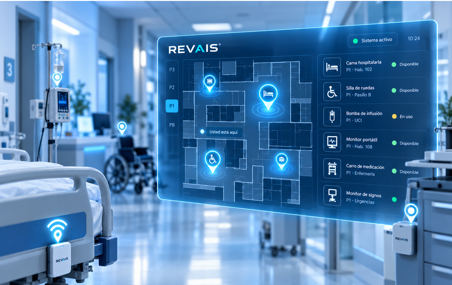REVAIS para activos y equipamiento hospitalario, seguimiento y disponibilidad